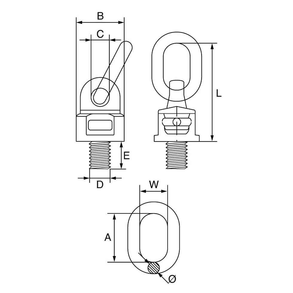 Thumbnail: Onyx Grade 8 - Swivel Lifting Point with Ring
