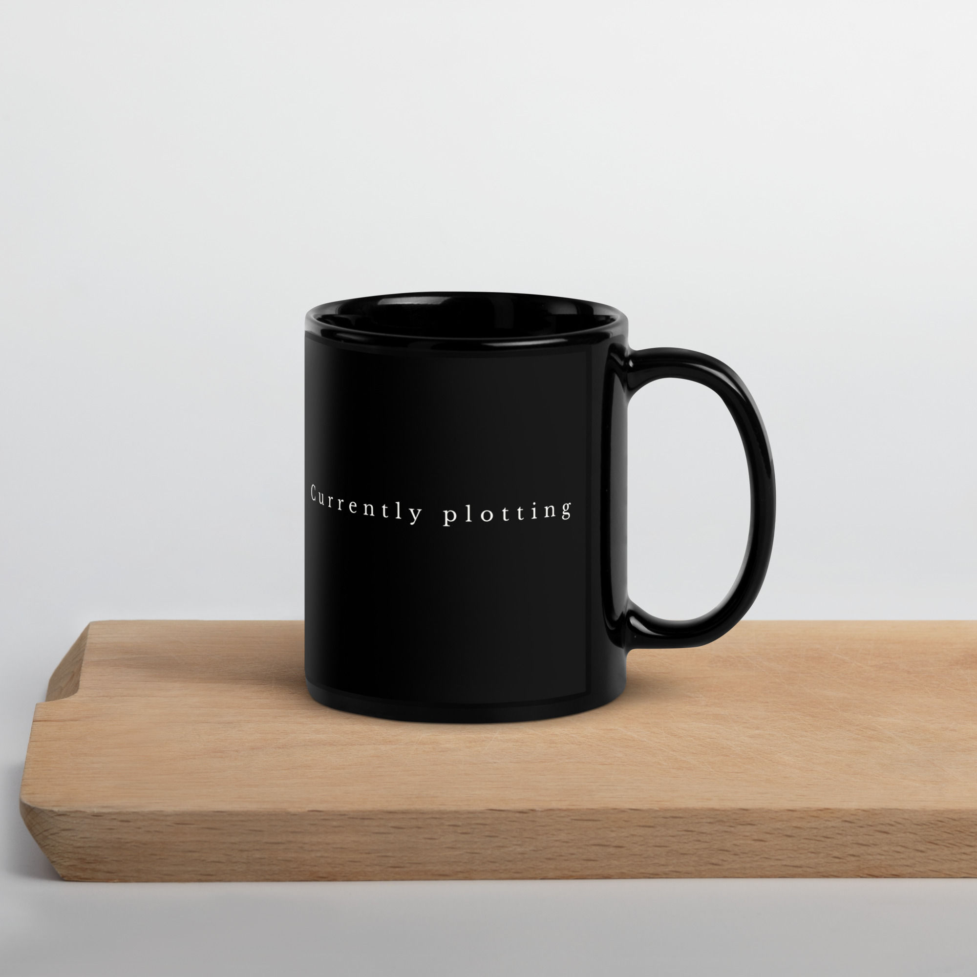 Plotting Black Glossy Mug