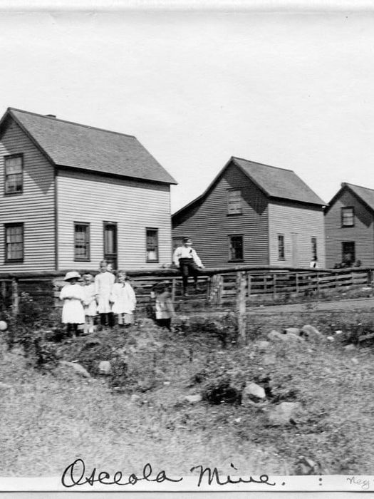 Group of kids stands near fence posing for camera during 1920s