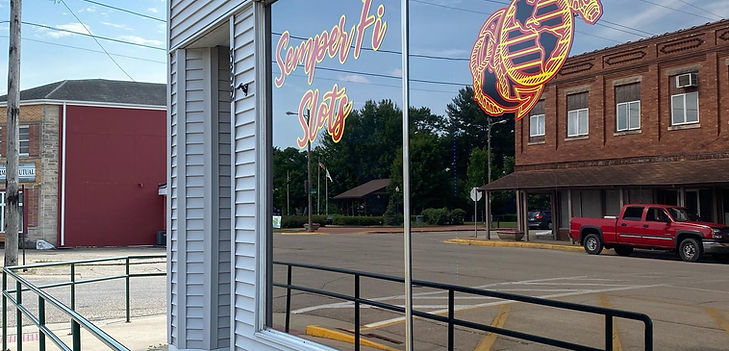 Commercial window film and graphics applied to building in Prophetstown, Illinois.