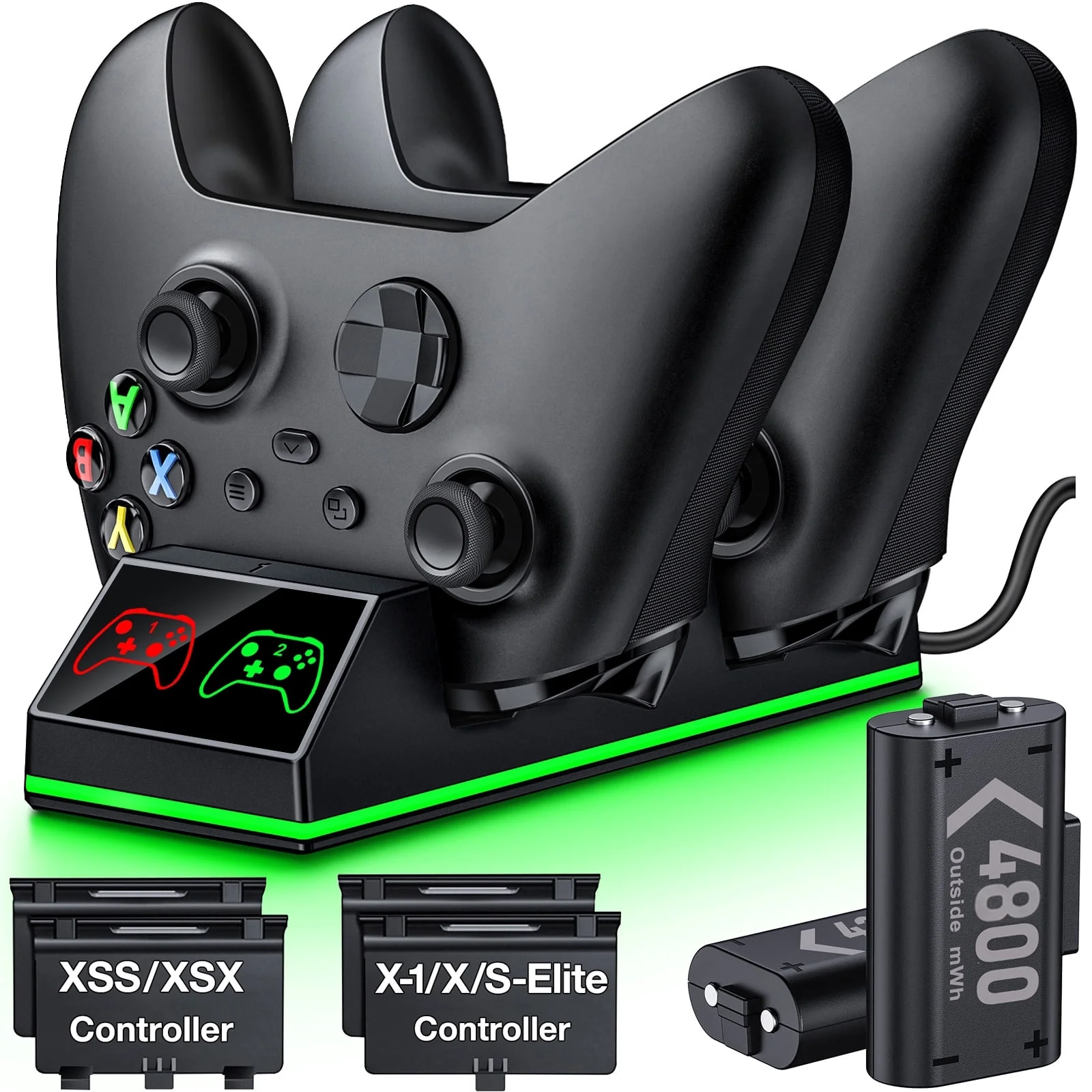 Controller Charger for Xbox One, Xbox Controller Charging Station with 2 X 4800M