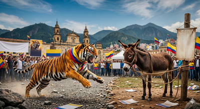 Colombia 2026: pelea de tigre y un burro que sigue amarrado