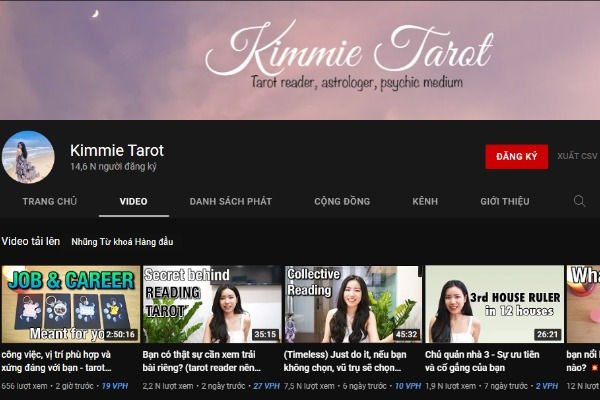 Kênh Youtube Kimmie Tarot