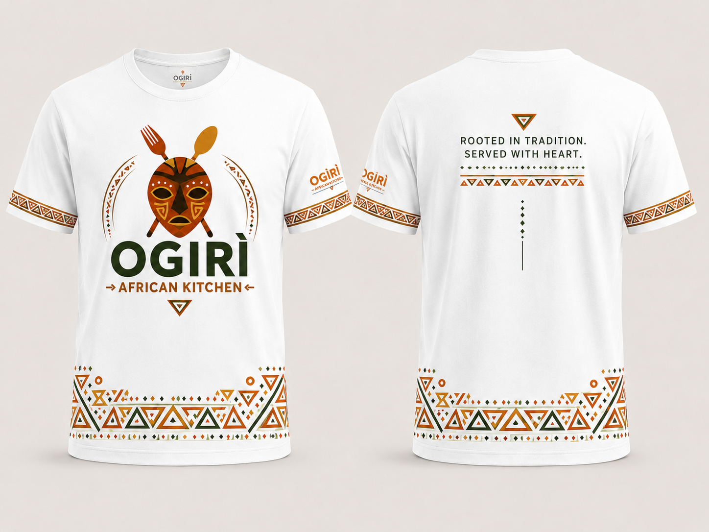 OGIRÌ African Kitchen Heritage Pattern T-Shirt