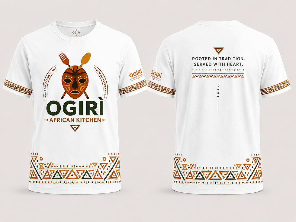 Thumbnail: OGIRÌ African Kitchen Heritage Pattern T-Shirt