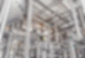 Stainless steel pipes in the factory. Construction on food production, Abstract industry b