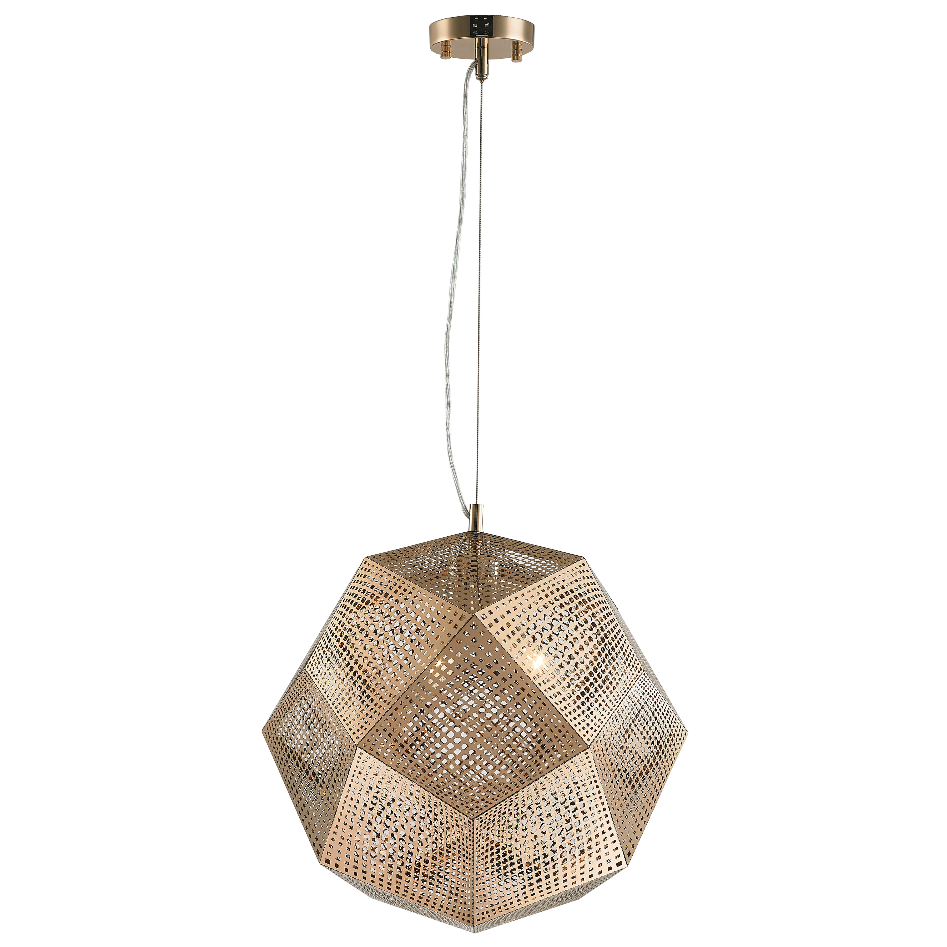GEOMETRICS ROUND 3 LIGHT ROSE GOLD PENDANT CEILING HANG LIGHTING BOHO