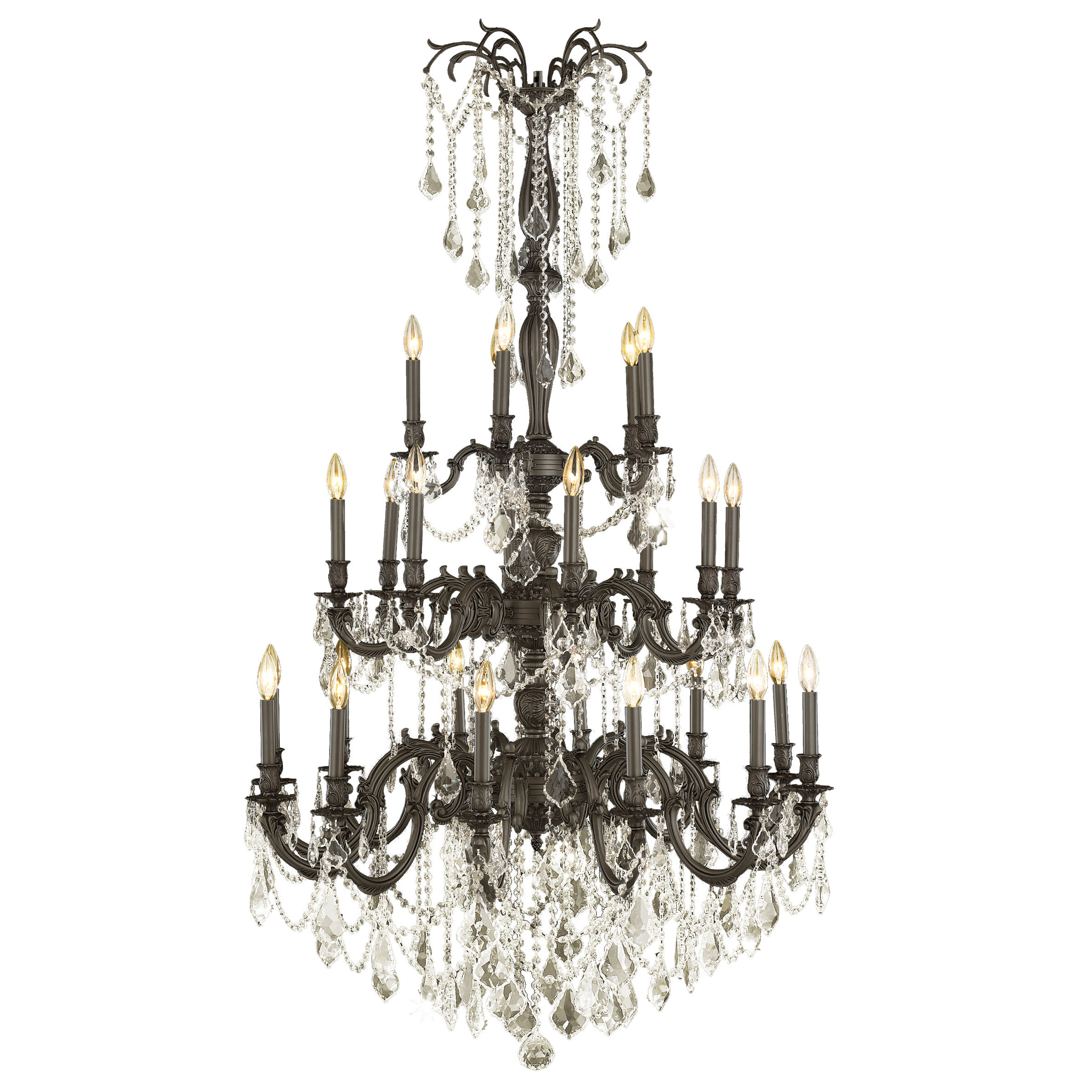 Windsor Chandelier Golden Teak Flemish Brass 40wt Candelabra