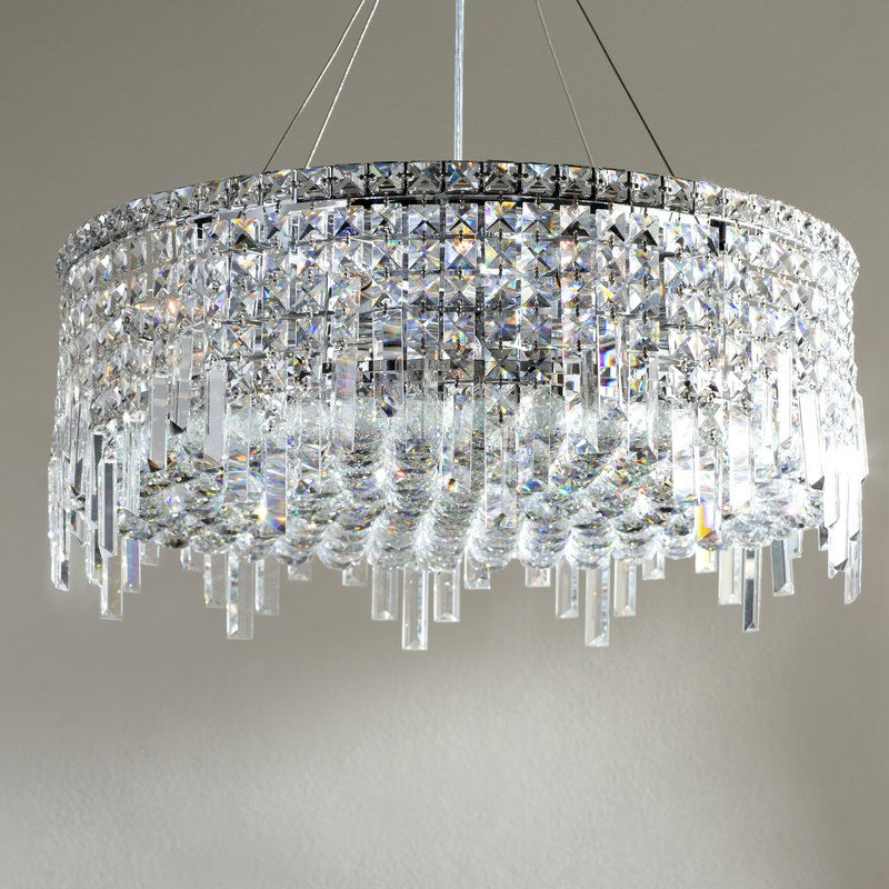 CASCADE 12 LIGHT CHROME FINISH WITH CLEAR CRYSTAL CHANDELIER