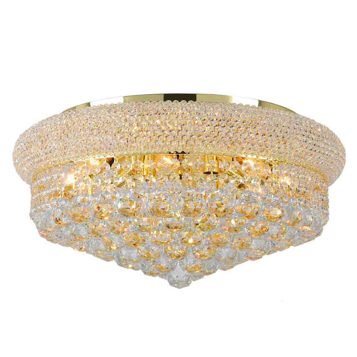 Empire 10 Light Gold Finish and Clear Crystal Flush Mount Ceiling Light