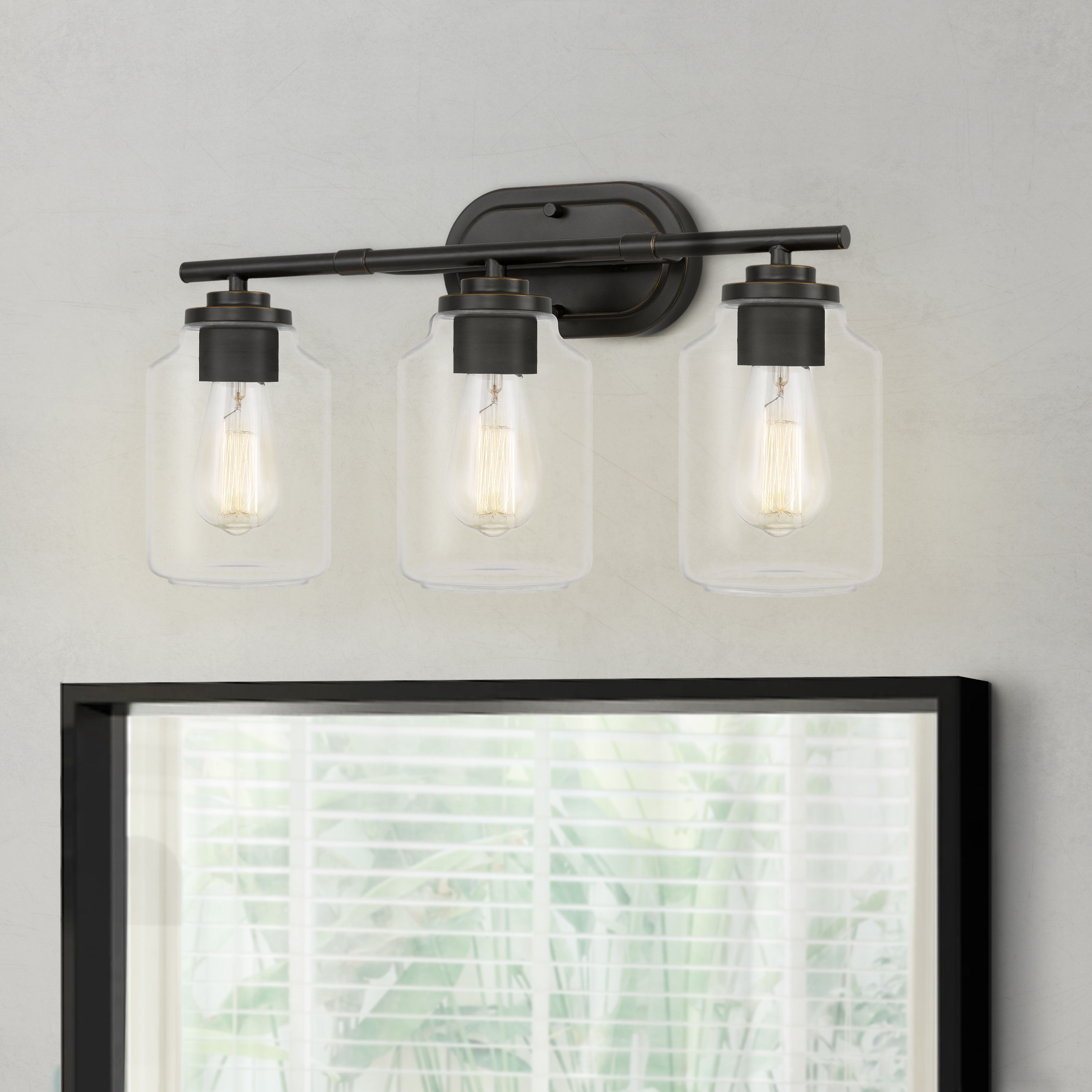 Aston 3-Light Antique Bronze Finish Vanity Light 7" x22"x 11"