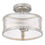 Thumbnail: Toluca 2-Light Brushed Nickel Clear Ribbed Glass Semi-Flush Mount
