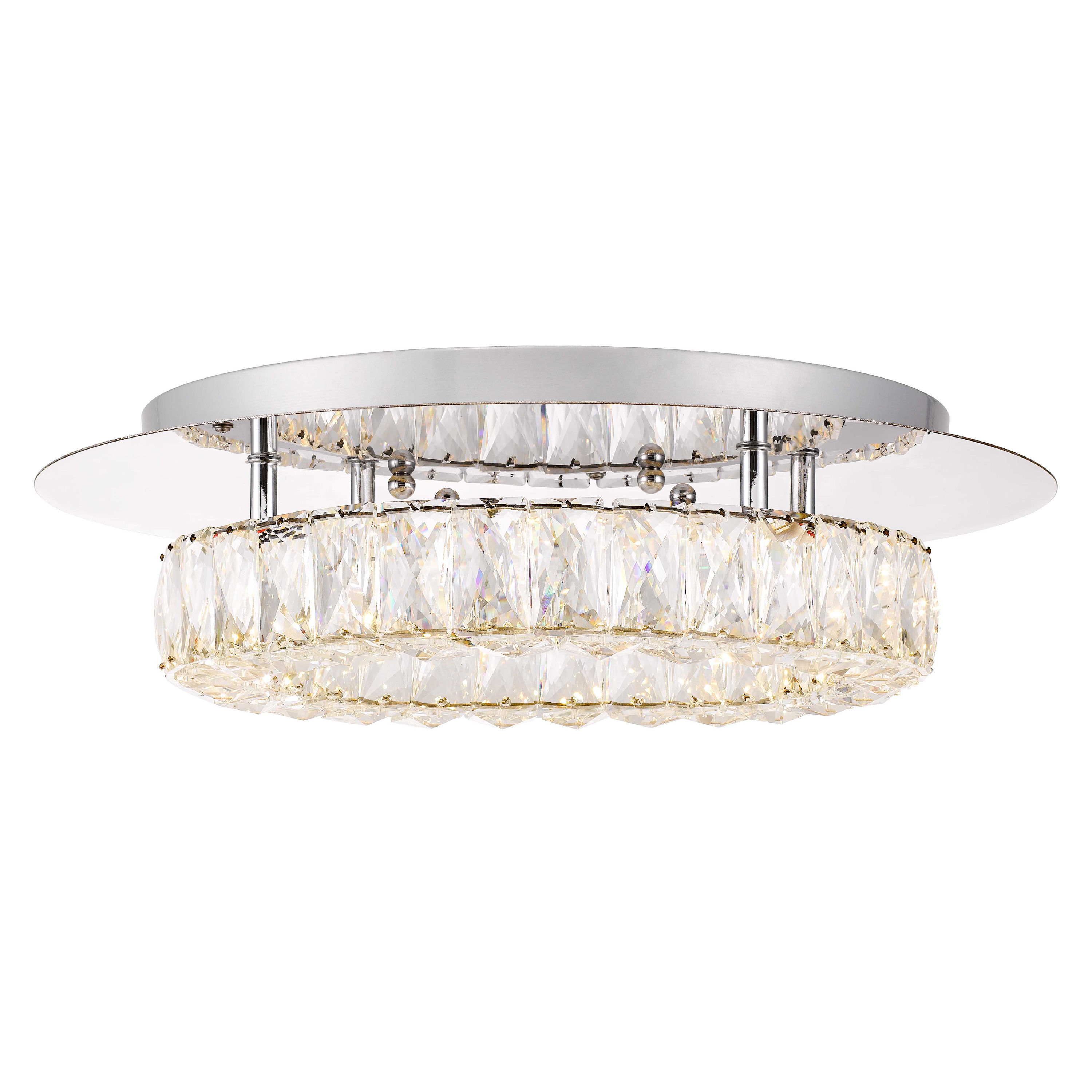 Galaxy 1-Light LED Chrome Clear Crystal Flush Mount Ceiling Light