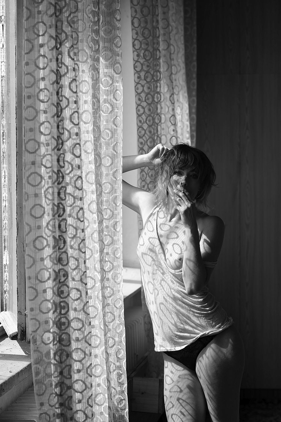 with cigarette