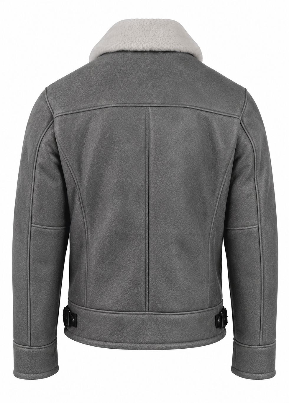 Thumbnail: Camden Gray Shearling Jacket Back View
