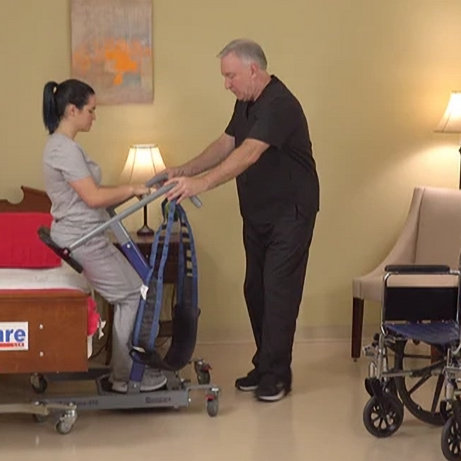 Standing patient transfer aid