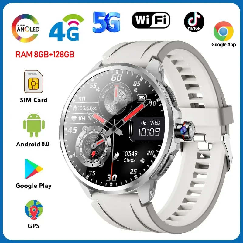 Thumbnail: 5G/4G AMOLED Smartwatch, GPS, WiFi, 8GB+128GB, 900W Camera