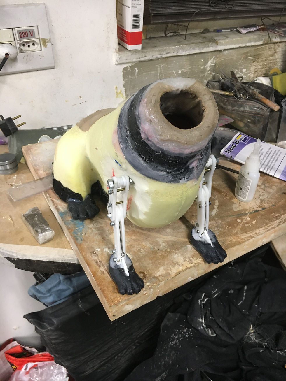 Estrutura do Bidu animatrônico