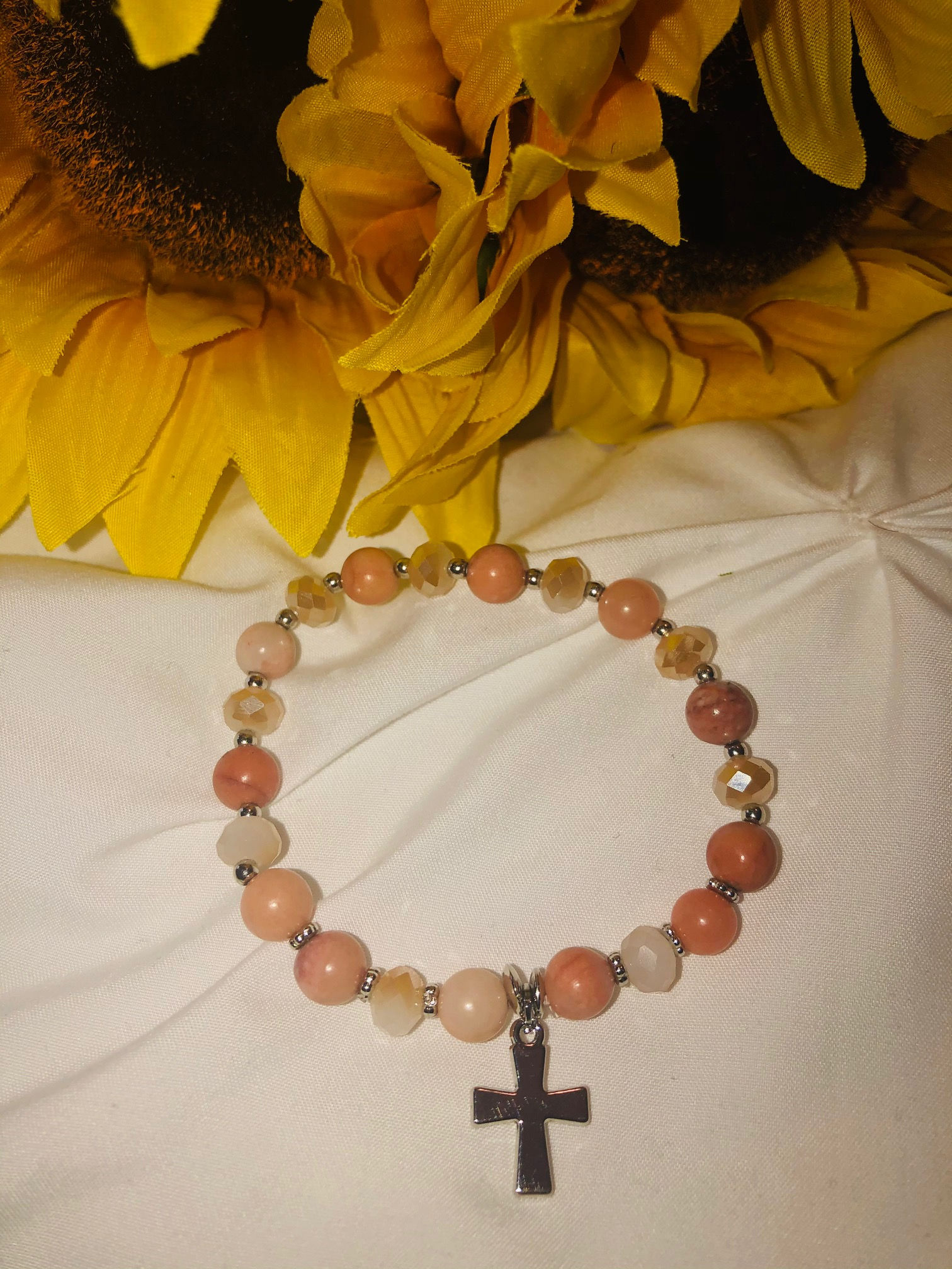 Photo of Cross Pendant Beaded Bracelet