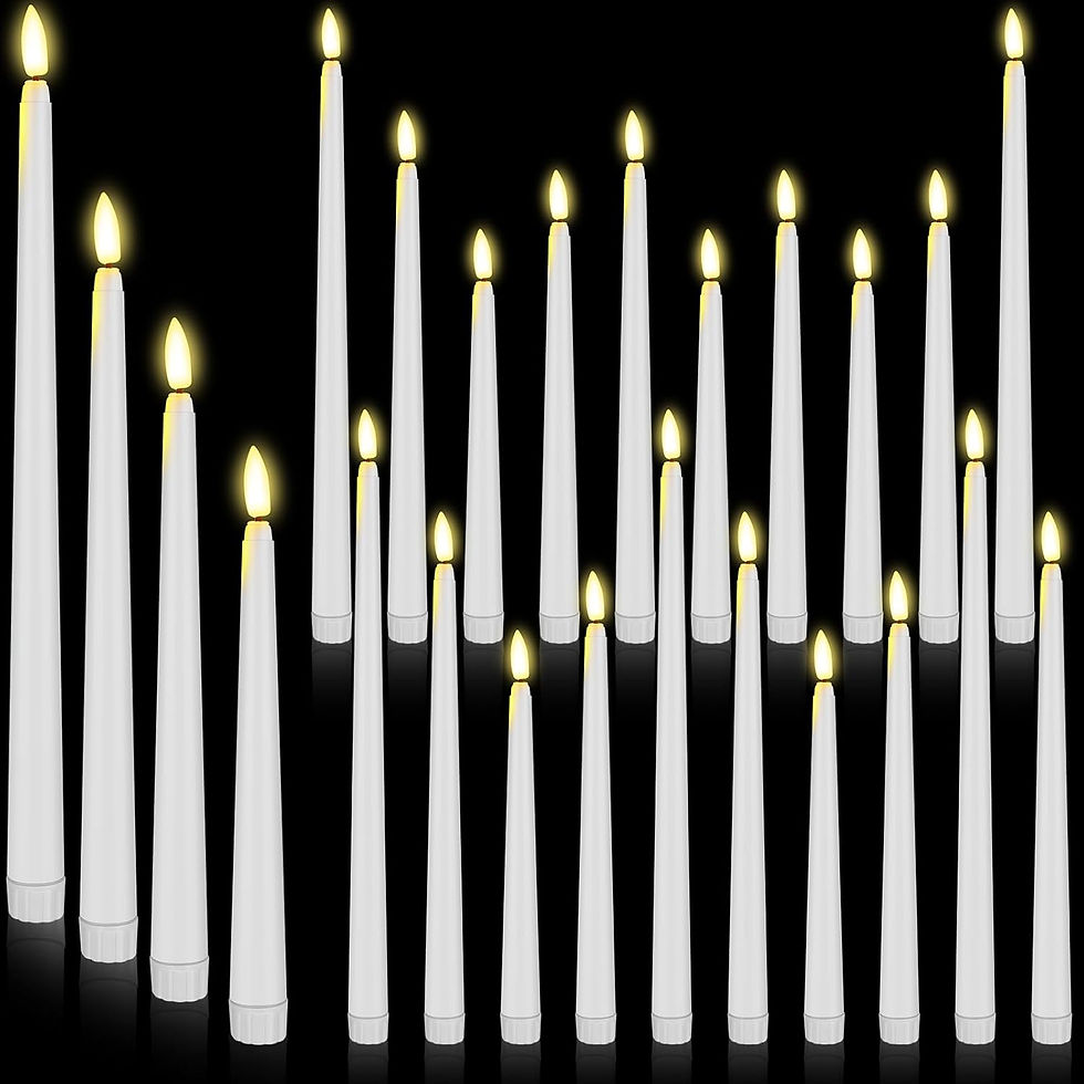 Flameless Taper Candles- White