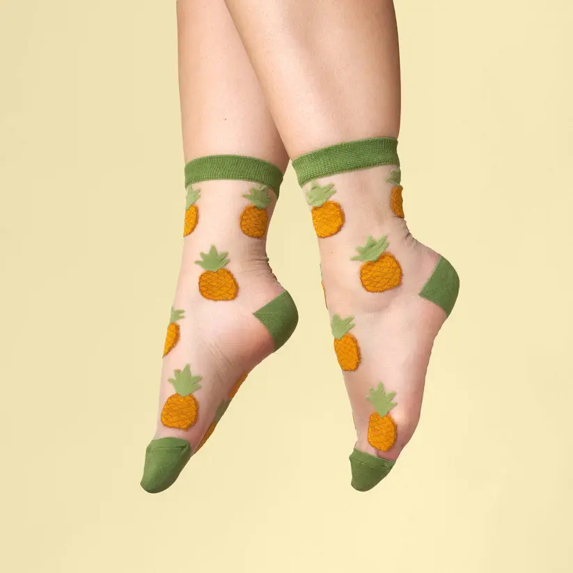 Chaussettes Transparentes Ananas