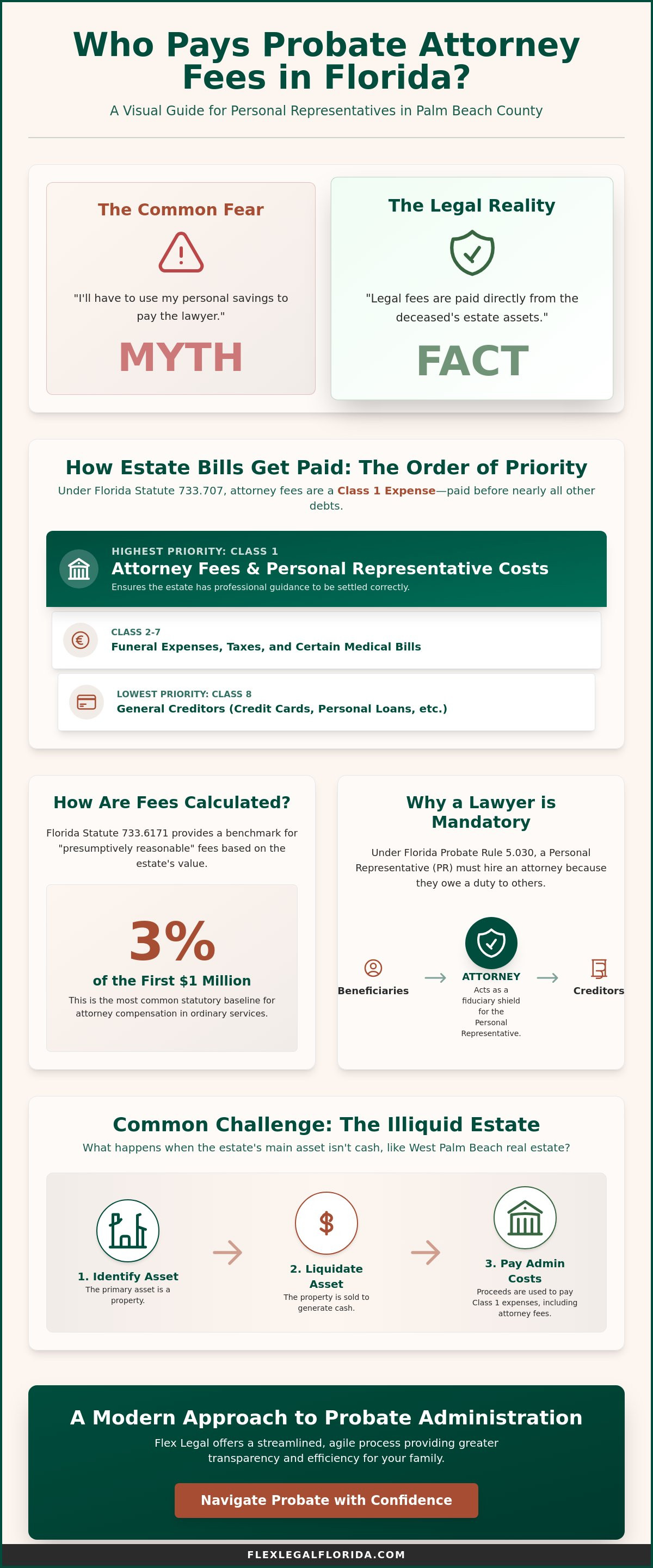 Who pays probate attorney fees in florida