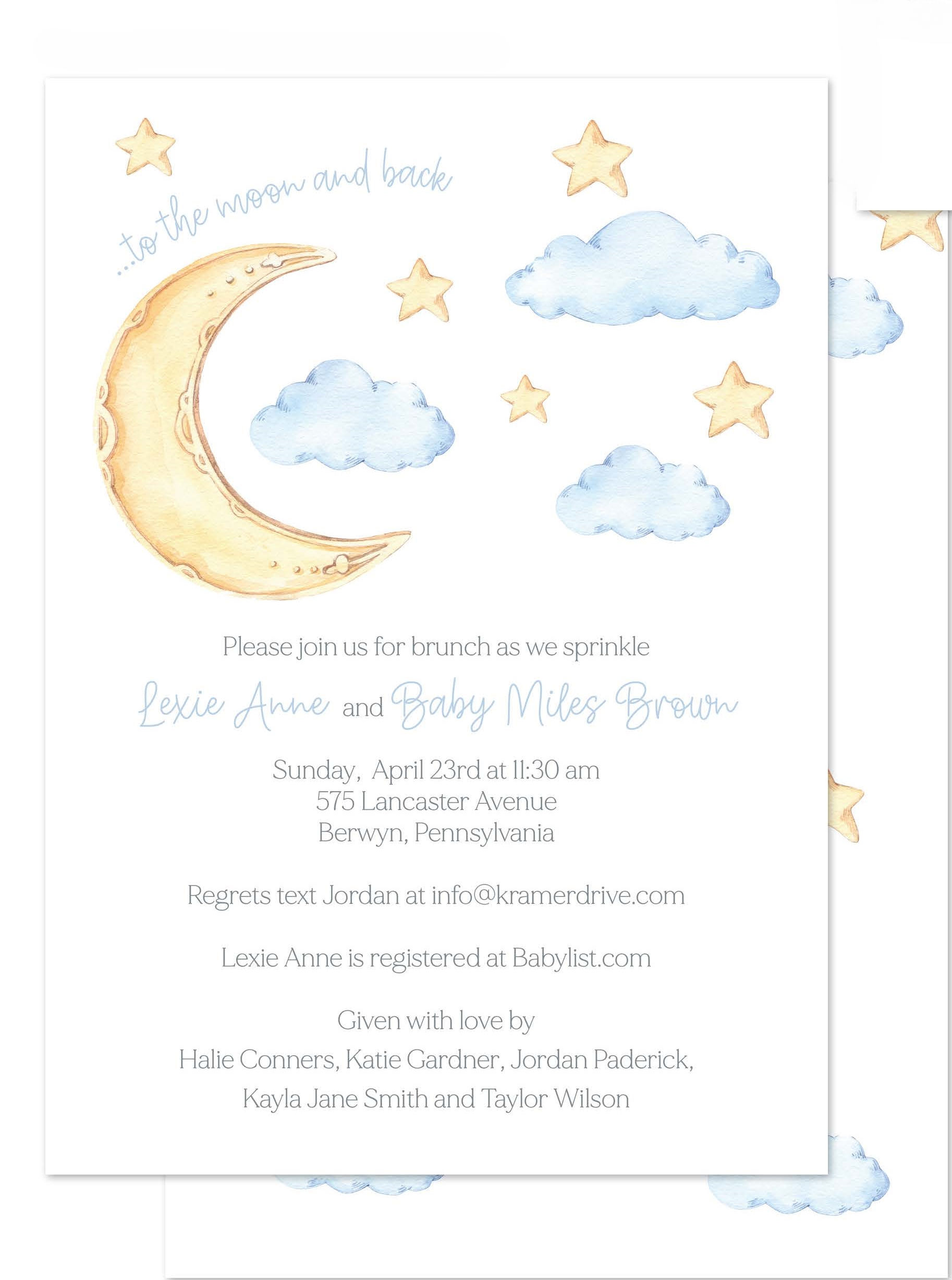 Clouds, Moon and Stars Shower