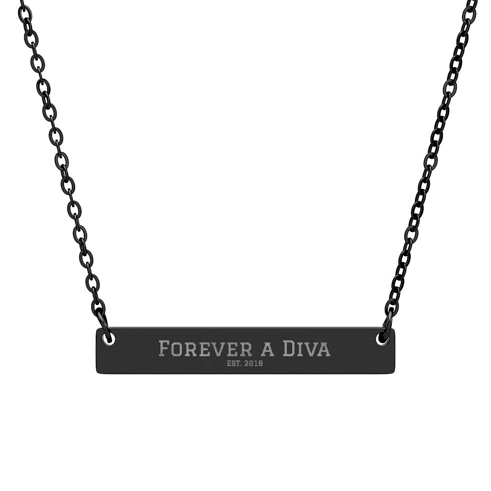 Thumbnail: Horizontal Bar Necklace — "Forever a Diva" Pendant