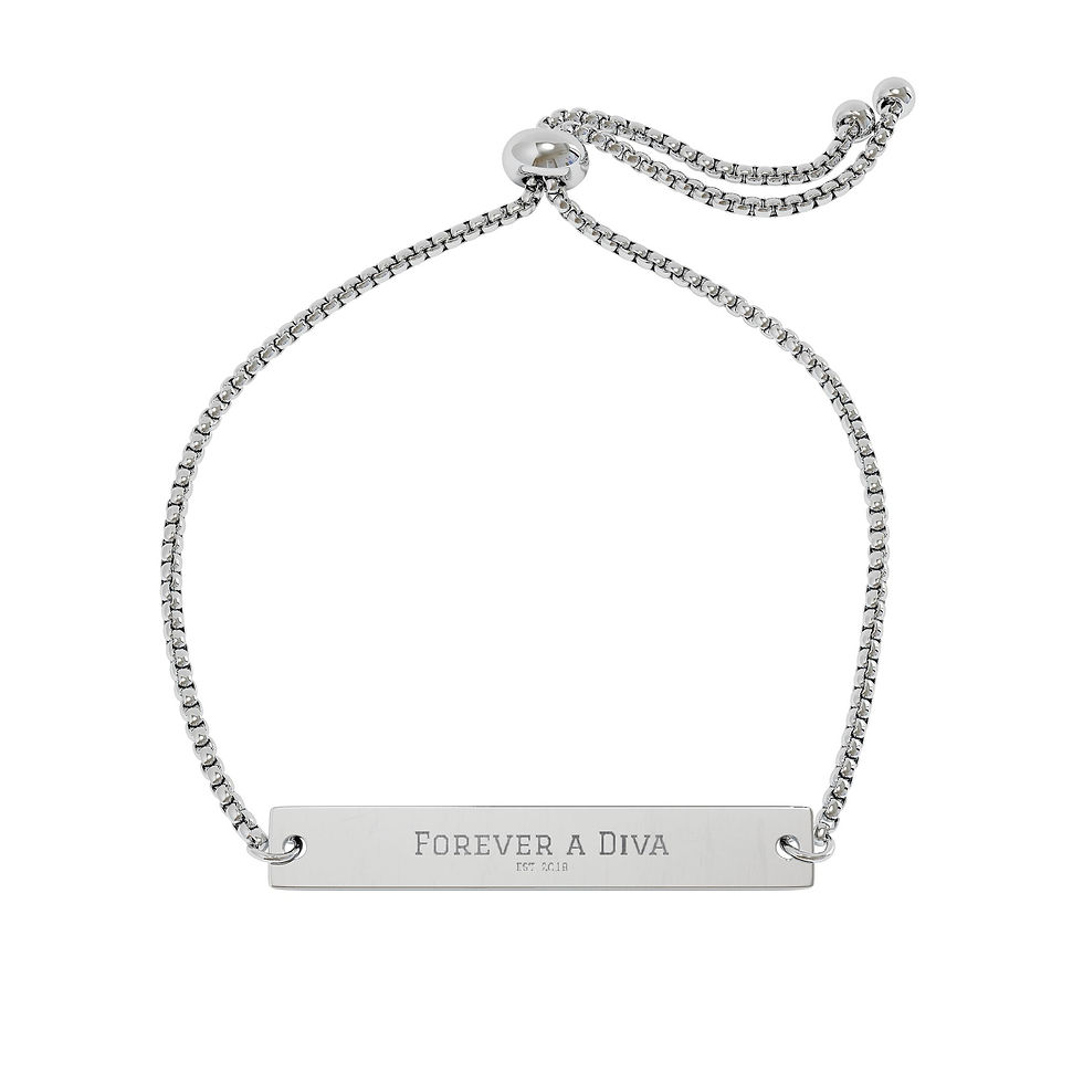 Thumbnail: Engraved Bar Bracelet — "Forever a Diva" 