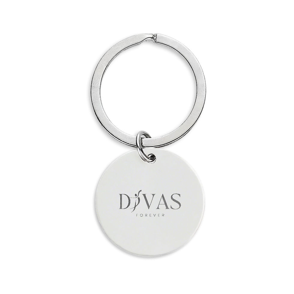 Thumbnail: Engraved Stainless Steel Keychain — 'DIVAS' Charm
