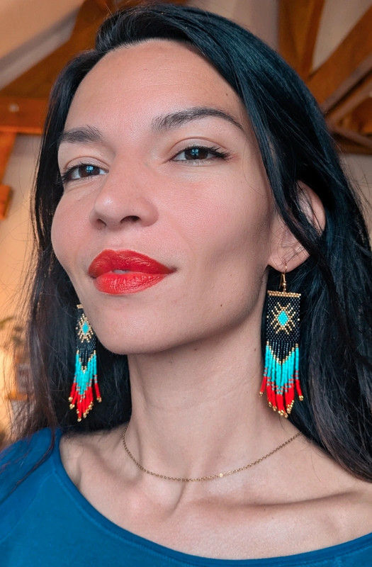 Thumbnail: Earrings Campoamor Turquoise & Red
