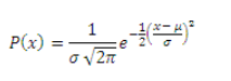 Equation describing normal distribution