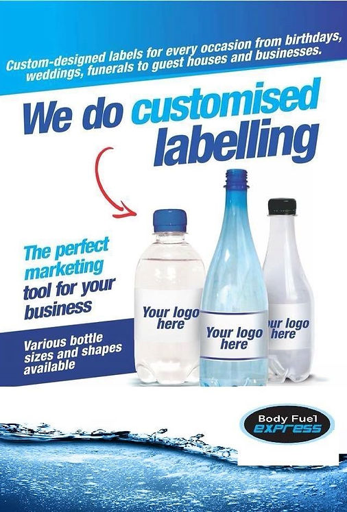 Personolised labelled bottles with REverse Osmosis, Ozonated water