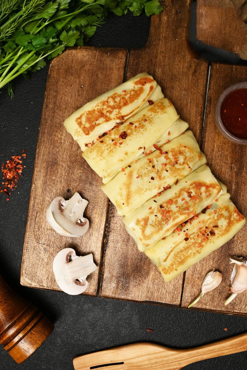 Chicken and Mushroom Crepes