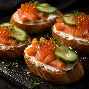 Брускети з Лососем та Ікрою / Bruschetta w Salmon & Caviar