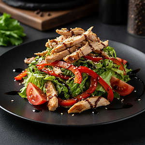 Теплий салат з Куркою, Солодким Перцем та Помідорами / Warm salad with Chicken, Bell Pepper and Tomatoes