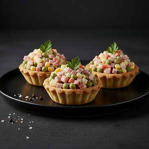 Тарталетки із салатом Олівє / Tartalets with salad Olivier