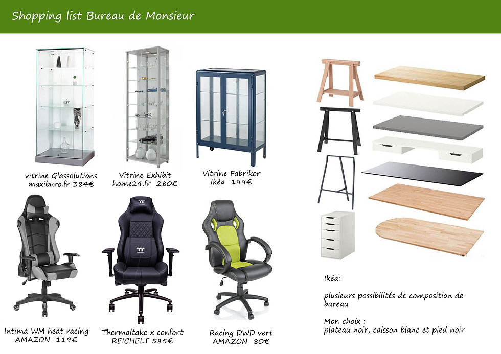shopping list bureau monsieur