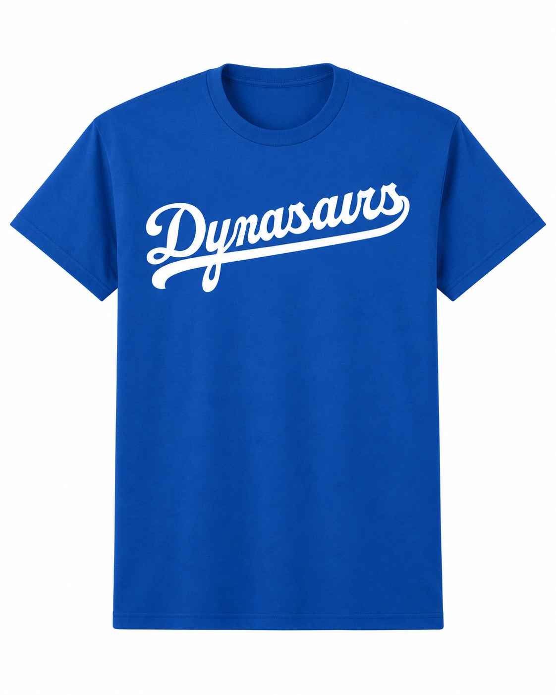Dynasaurs – Heavyweight Tee Royal blue T-shirt with white Dynasaurs script