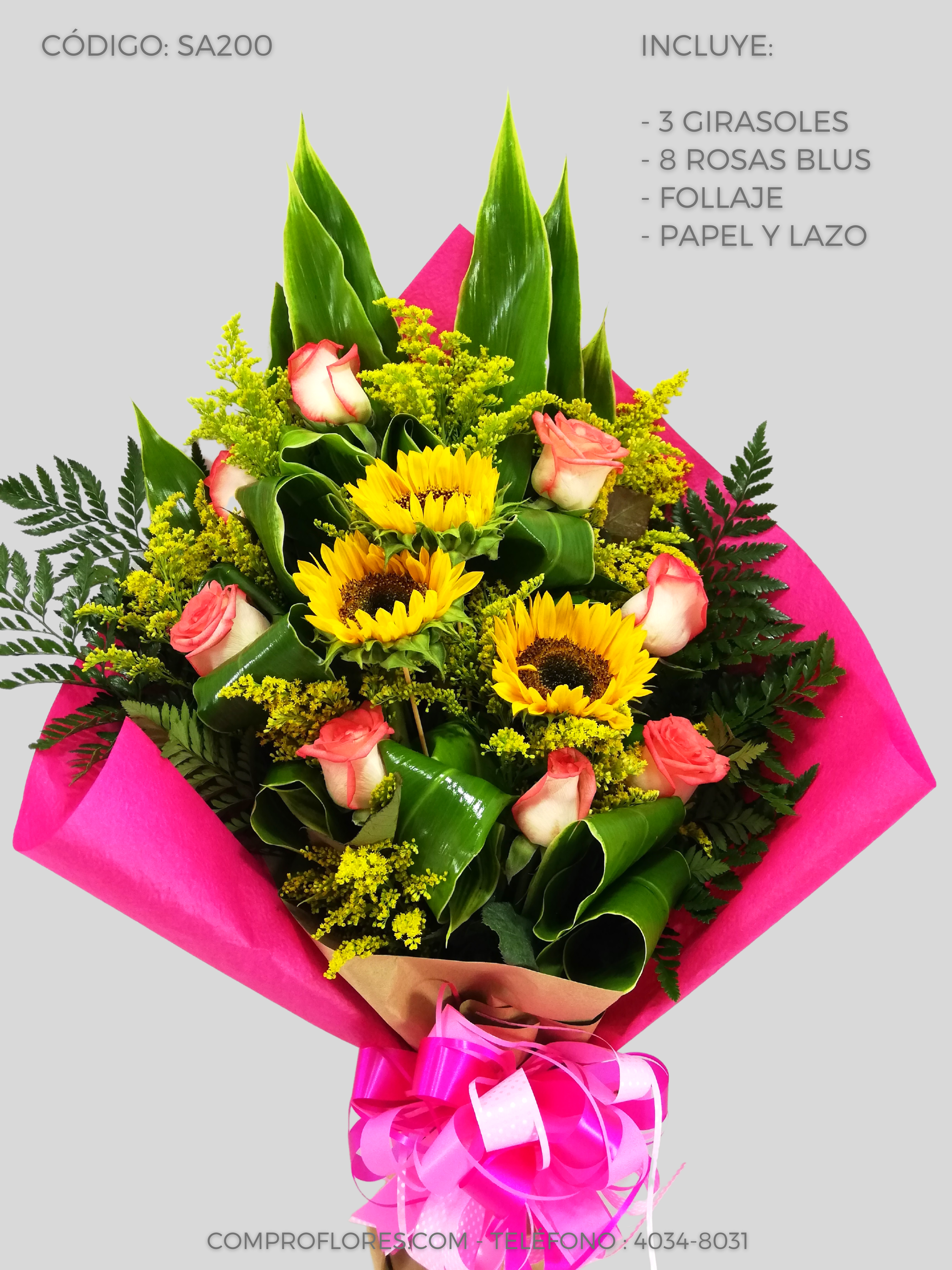 Ramo de Girasoles y Rosas Blus