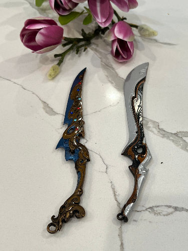 Thumbnail: Metallic black Ritual Athame / Dagger Black, ritual dagger made with steel