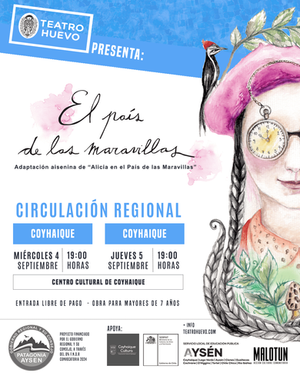 2024 Afiche "El País de las Maravillas" - Ilustración: Loreto Contreras / Afiche: Carlos Galdames