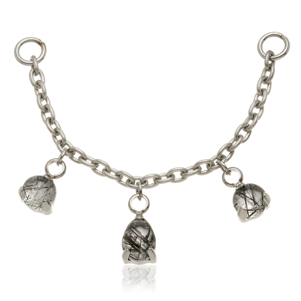 Titanium tourmalated quartz multi shape chain