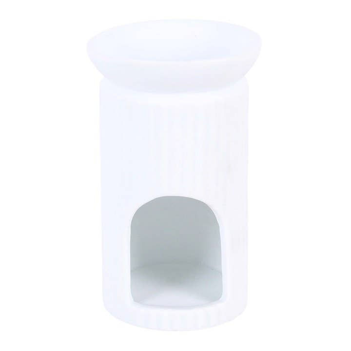 Ribbed column ceramic oil burner & wax warmer