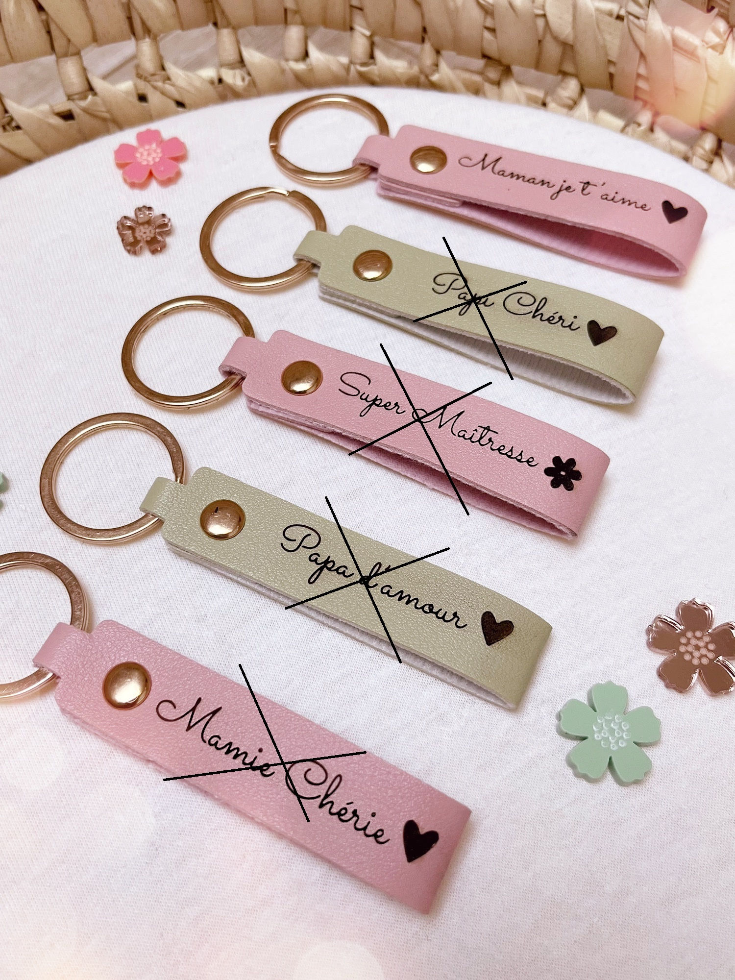 PORTE CLEFS CUIR MAMAN JE T'AIME