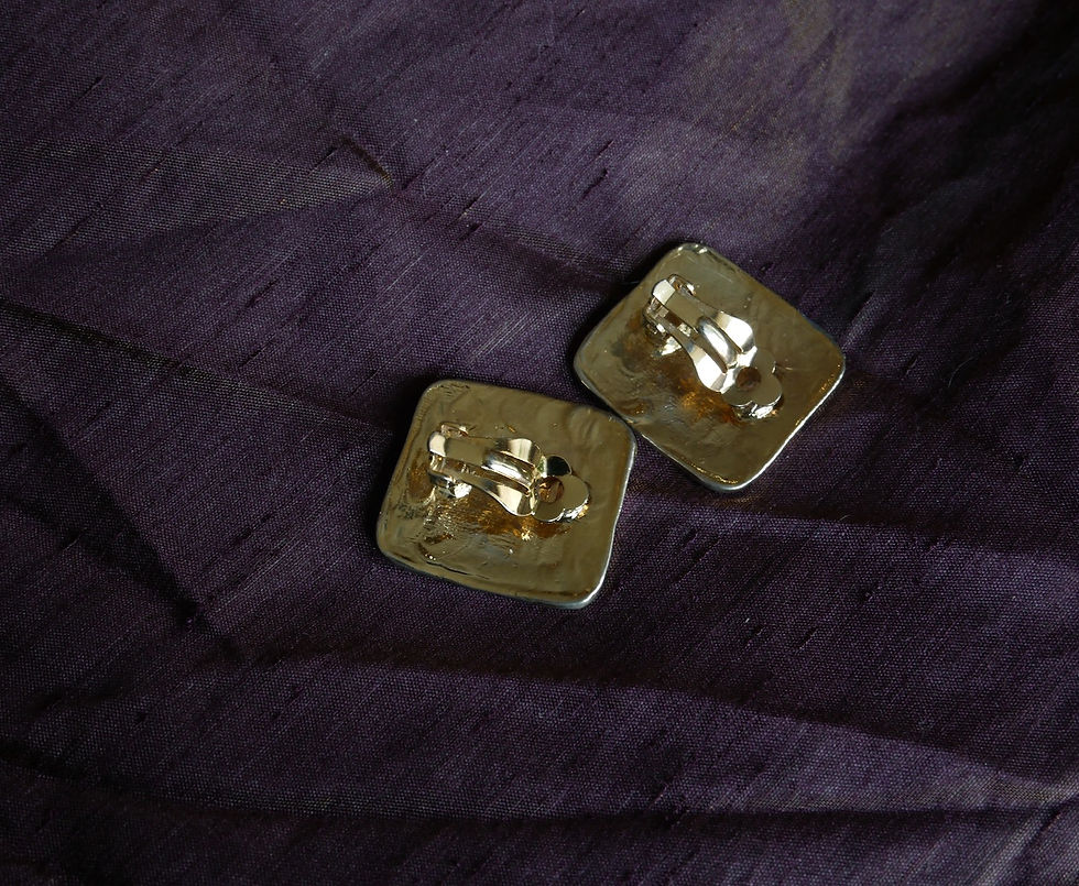 Miniature : Boucles d'oreilles dorées et carrées