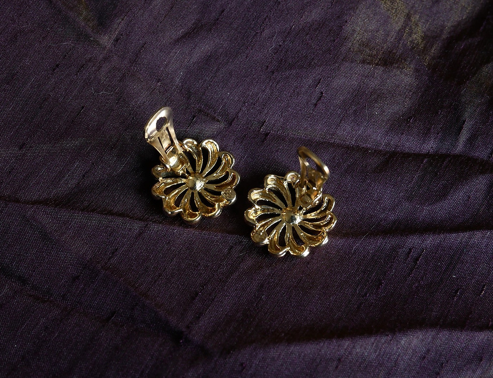 Miniature : Boucles d'oreilles dorées forme rosace