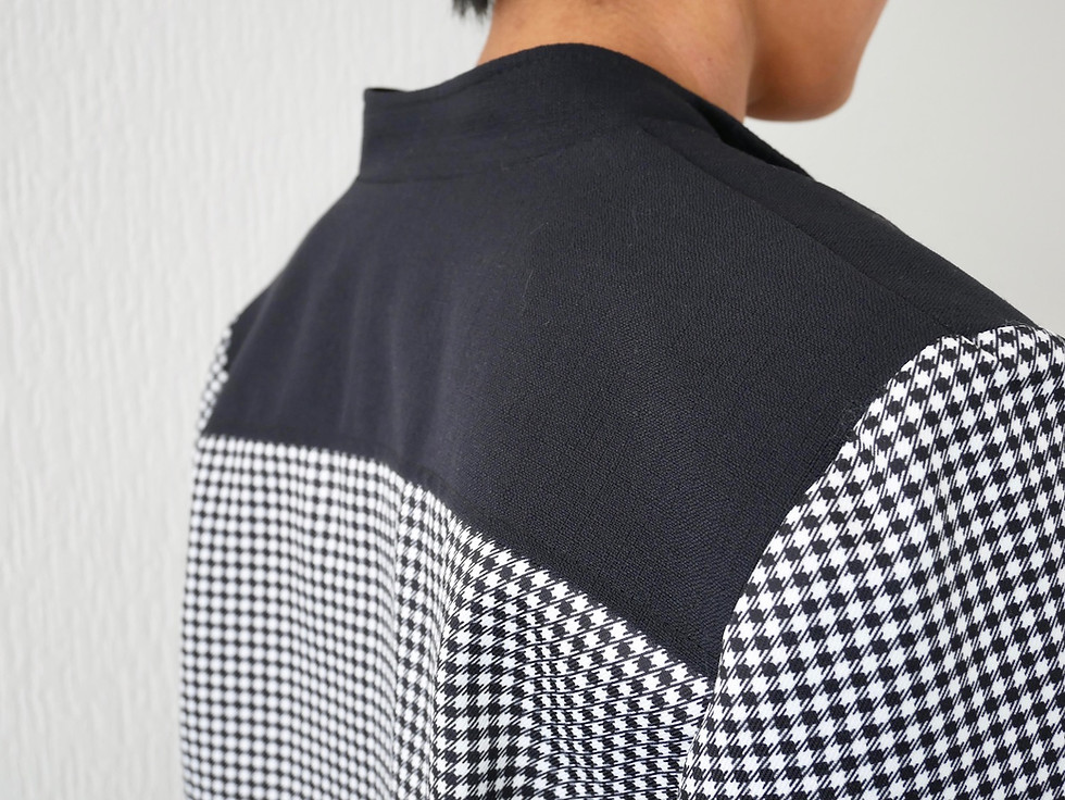 Miniature : Veste à carreaux noir et blanc