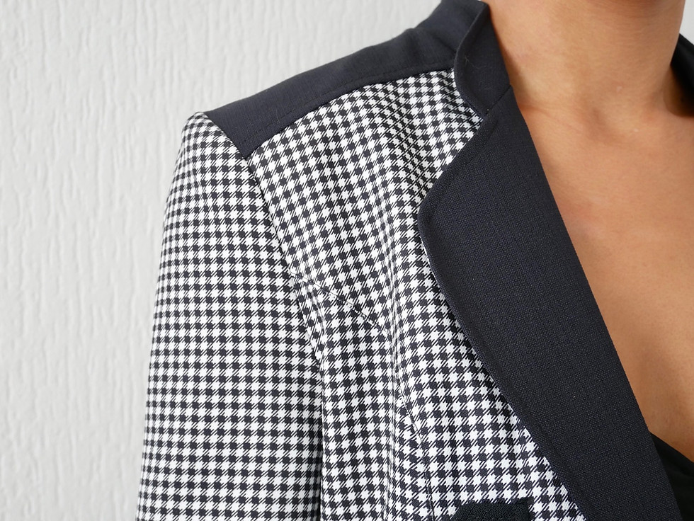 Miniature : Veste à carreaux noir et blanc