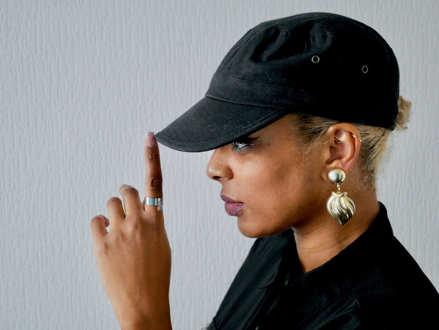 Boucles d'oreilles dorées double